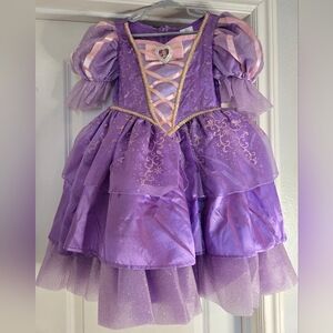 Disney Purple Rapunzel Princess Layered Dress With Heart Brooch, Size XS 3/4